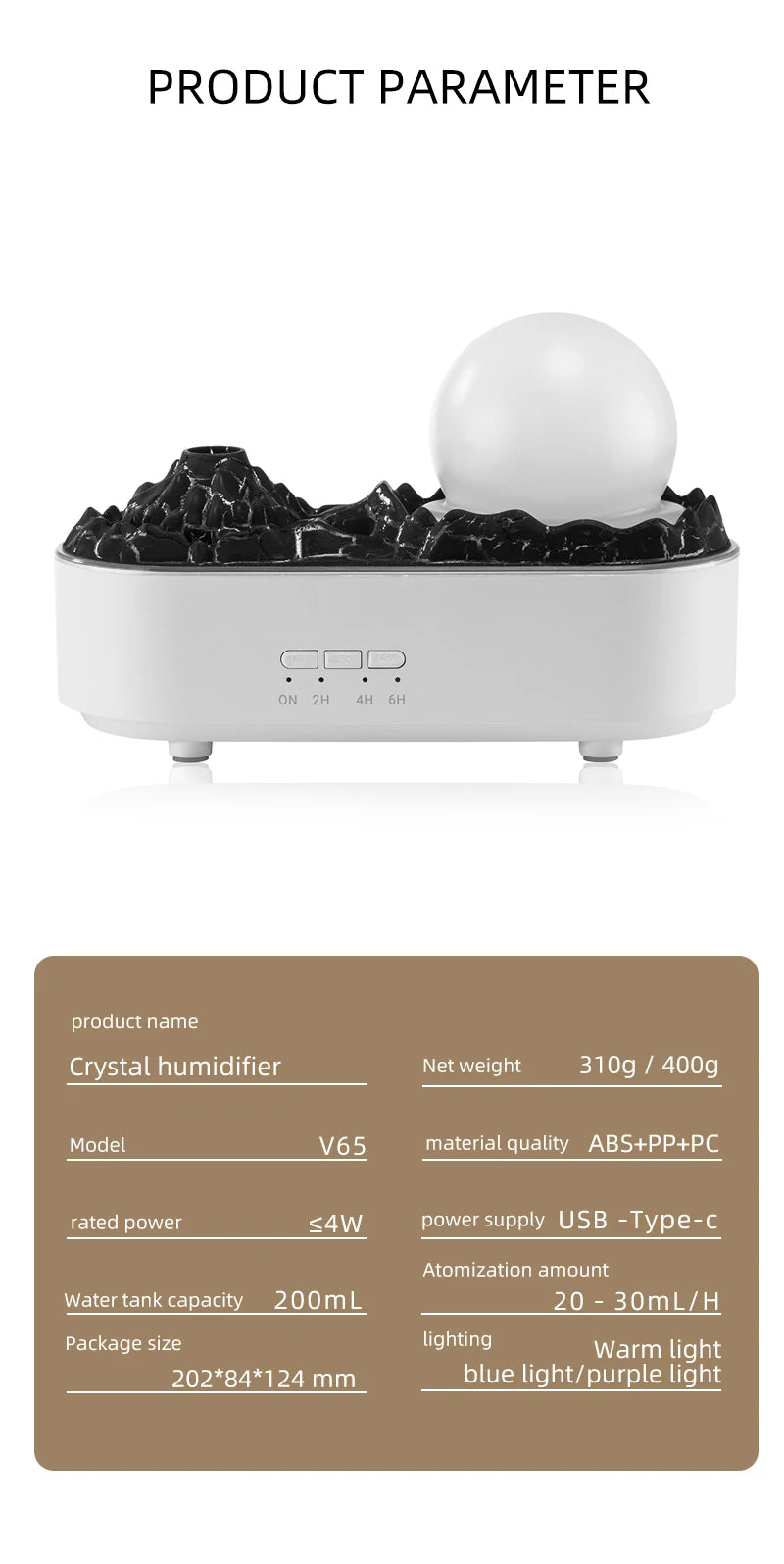 Crystal Ball Volcano Humidifier